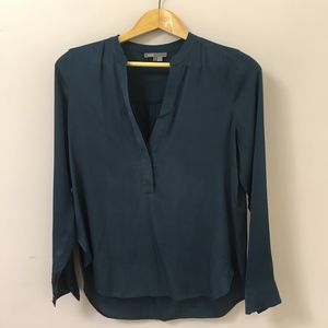 Vince High Low Silk Blouse